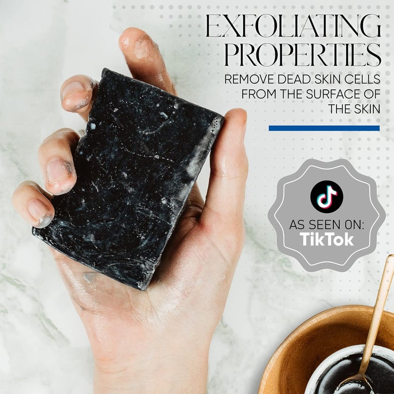 T. Taio Esponjabon Charcoal Soap Sponge - Cleansing Shower Scrubber - Cleaning Bath Wash Scrub - Oil Removal - Massage & Lather Foot, Elbow, & Face - Bathroom Accessories - Charcoal - 2 Pack - Image 5